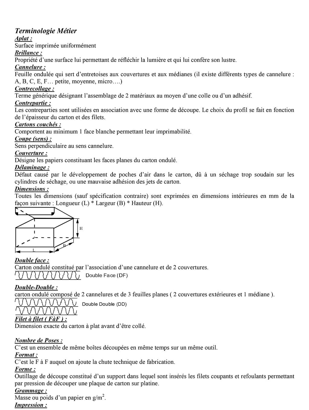 Terminologie métier - p1